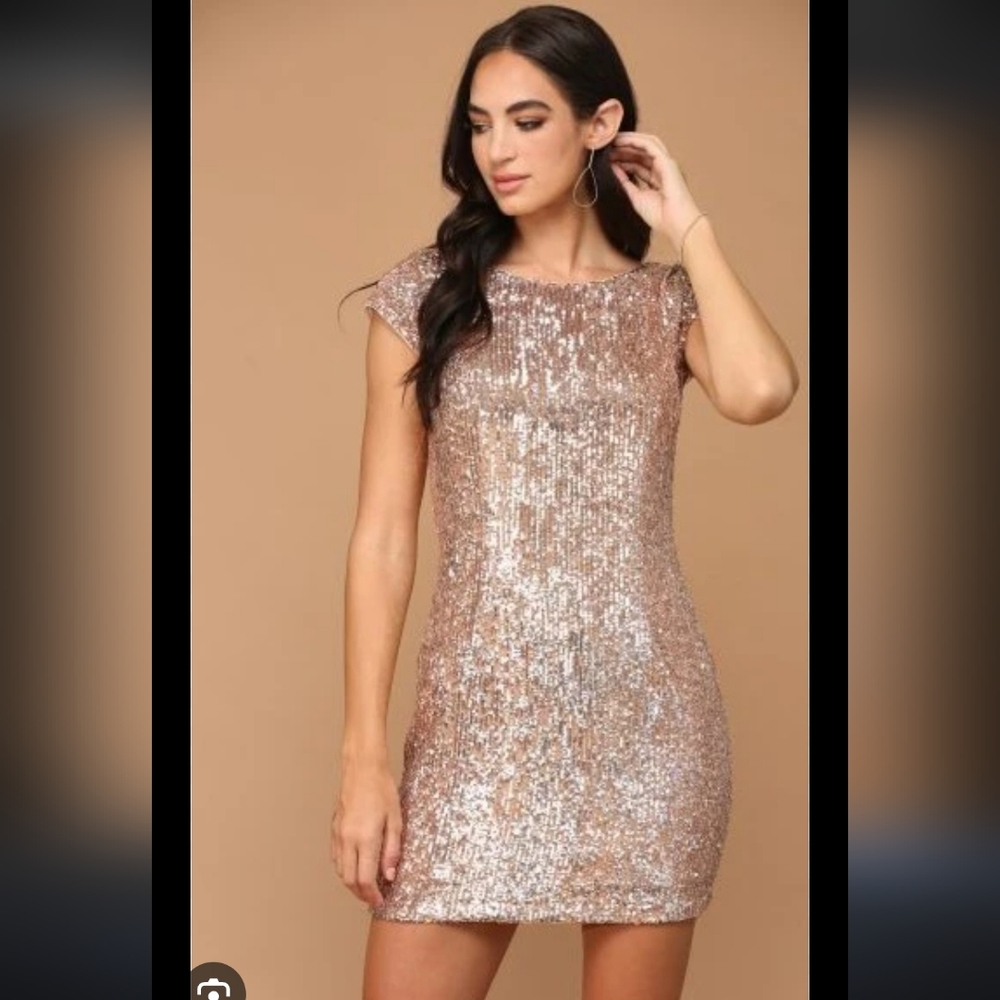 The Impeccable Pig Shimmering Gold Sequin Mini Dress